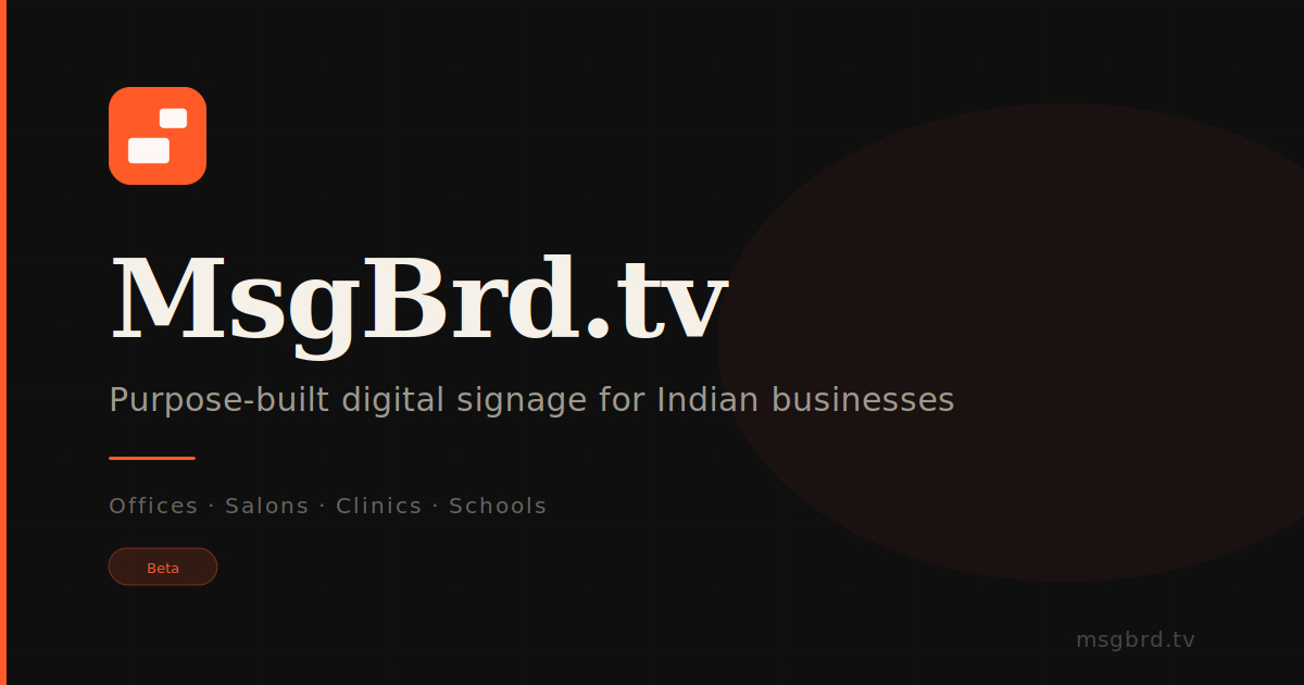 Dynamic Message Board | Digital Signage for Offices, Salons & Clinics ...